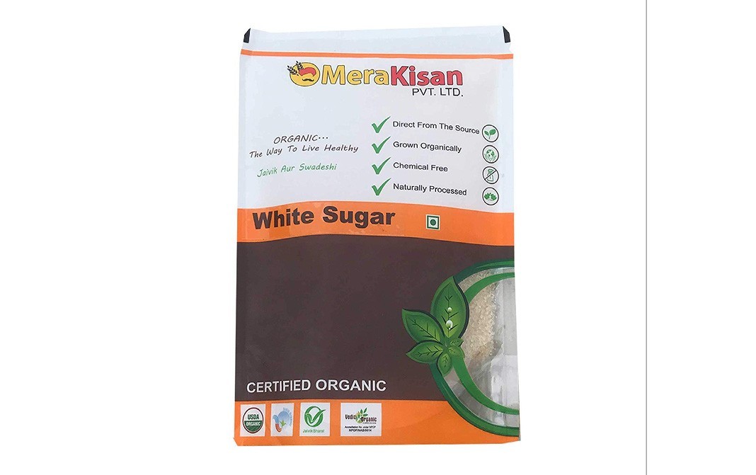 MeraKisan Organic White Sugar    Pack  500 grams